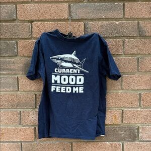 Delta Navy Shark Graphic Tee Size Medium